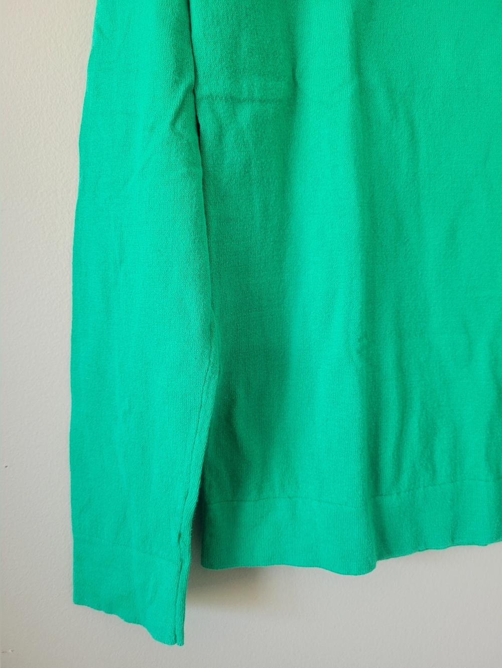 J. Crew Teddie Women's Kelly Green Crewneck Sweater 100% Cotton Medium - Picture 8 of 16